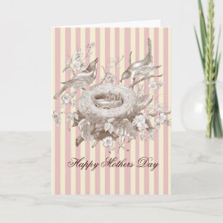 La Petite Famille, pink and cream, Mothers Day zazzle_card