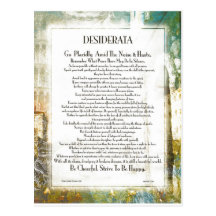 La Piazza DESIDERATA by Max Ehrmann Post Card