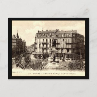 La Place de la Republique, Belfort, France Vintage postcard