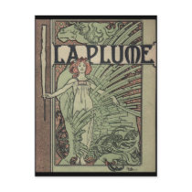 La Plume By Alfons Mucha Postcard