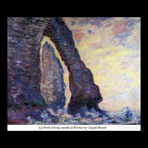 La Porte d'Aval, needle at Étretat by Claude Monet Posters