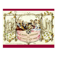 La primera tarjeta de Navidad (1843) Tarjeta Postal