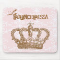 La Princepessa Pink and Chocolate Crown Mousepad