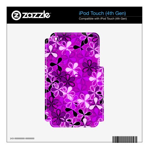 La púrpura florece la piel de Zazzle iPod Touch 4G Calcomanías