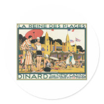 La Reine De Plages Dinard The New Casino Round Stickers