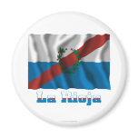 La Rioja waving flag with name Fridge Magnet
