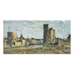 La Rochelle Harbor Entrance By Corot Jean-Baptiste Customized Photo Card