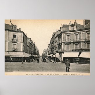 La Rue de Nantes, Saint Nazaire, France Vintage print