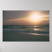 La salida del sol en la playa de Pensacola Poster