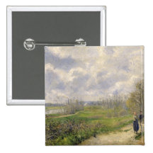 La Sente du Chou, near Pontoise, 1878 Pinback Button