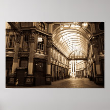 La sepia entonó la imagen del mercado Londres de L Poster