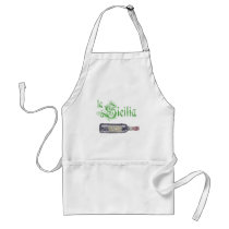 La Sicilia Vintage Sicilian Wine Bottle aprons
