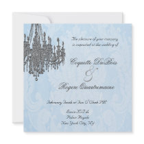La Silver Sparkle Chandelier Invitations