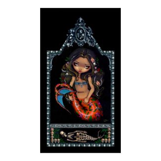 La Sirena mermaid day of the dead Art Print print