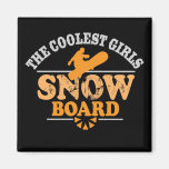 La snowboard más fresca de los chicas iman de nevera