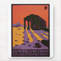 La Syrie et Le Liban vintage travel poster Mousepad