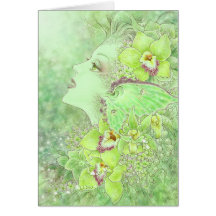 La tarjeta de felicitación verde del Faery