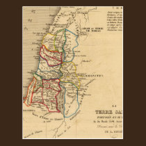 La Terre Sainte partagee en 12 tribus postcards
