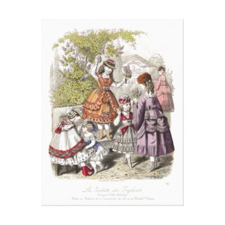 La Toilette des Enfants Vintage Fashions Stretched Canvas Print