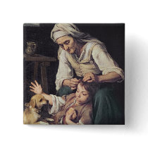La Toilette Domestique', 1670-75 Pinback Buttons