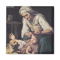 La Toilette Domestique', 1670-75 Refrigerator Magnets
