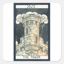La torre calcomania cuadrada personalizada