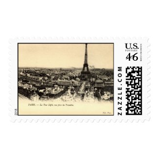 La Tour Eiffel, Paris France c1910 Vintage stamp