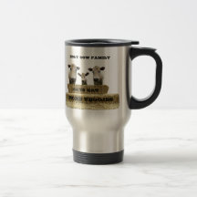 La VACA SANTA Familia-Dice come más veggies, taza