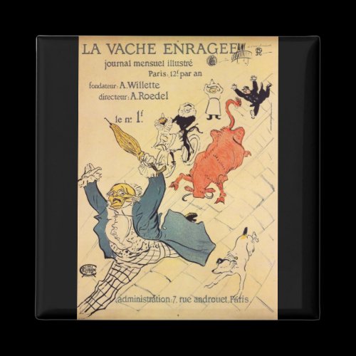 La vache enragee by Toulouse-Lautrec Fridge Magnet