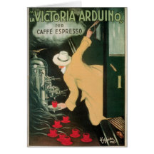 La Victoria Arduino Vintage Coffee Drink Ad Art Cards