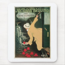 La Victoria Arduino Vintage Coffee Drink Ad Art Mousepads