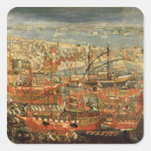 La vuelta triunfante del dux Francisco Calcomanía Cuadradas