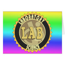 LAB BADGE LABORATORY SCIENCE GREETING CARDS