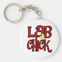 LAB CHICK - LABORATORY GIRL SLANG / HUMOR KEY CHAIN