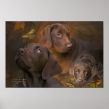 Lab In Autumn Art Poster/Print