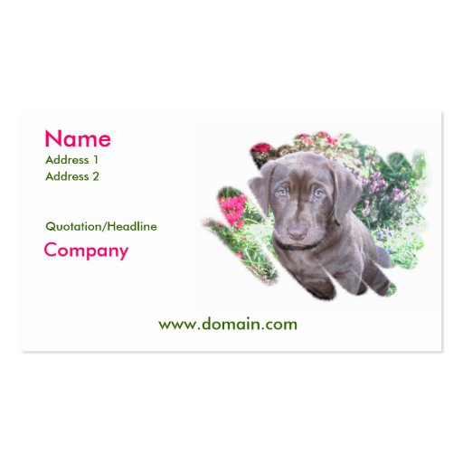 Lab Puppy Business Card (front side)