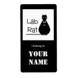 Lab Rat bookplate sticker Shipping Label