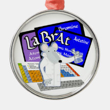 LAB RAT SCIENTIST LABORATORY PERIODIC TABLE CHRISTMAS TREE ORNAMENT