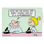 lab scientists microscope microbrewery card