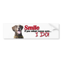 Lab Smile Adopt rescues Bumper Sticker bumper stickers by BowNRanch Lab Smile Adopt rescues Bumper Sticker bumper stickers