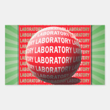 LAB SPHERE 'O BLOOD - LABORATORY LOGO RECTANGLE STICKERS