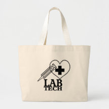 LAB TECH HEART SYRINGE LOGO - LABORATORY SCIENTIST BAG