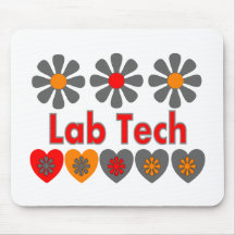 Lab Tech RETRO flowers Mouse Mat