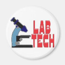 LAB TECH with MICROSCOPE Fridge Magnet