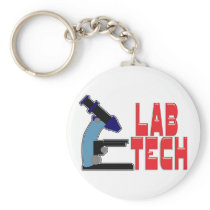 LAB TECH with MICROSCOPE Key Chains