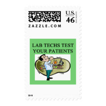 lab technician medical joke stamp