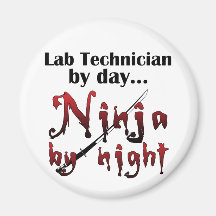 Lab Technician Ninja Fridge Magnet