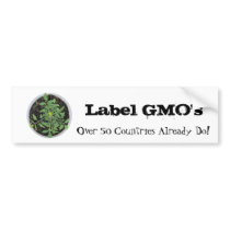 Label GMO's Tomato Plant Peace Sign Bumper Sticker