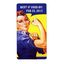 Label Home Canning Baking Rosie w/ BEST IF USED BY labels