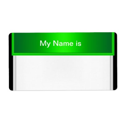 Label Party Name Tag Green